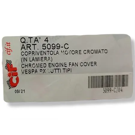 Copriventola colore argento zincato per Vespa PX 125-150 (CIF), ricambio 5099-C
