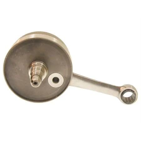 Albero motore Mazzucchelli cono 20 mm  con volani tondi corsa 51 mm spinotto 12 mm per trasformazione corsa lunga Piaggio Vespa e Ape 50, ricambio 5162-VT