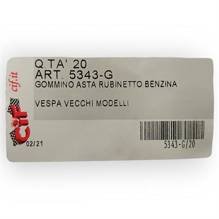 Gommino grigio asta rubinetto benzina vespa (CIF), ricambio 5343-G