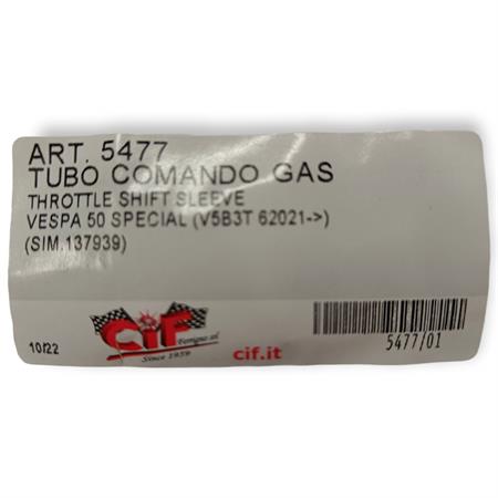 Tubo comando gas vespa 50 special v5b3t, ricambio 5477