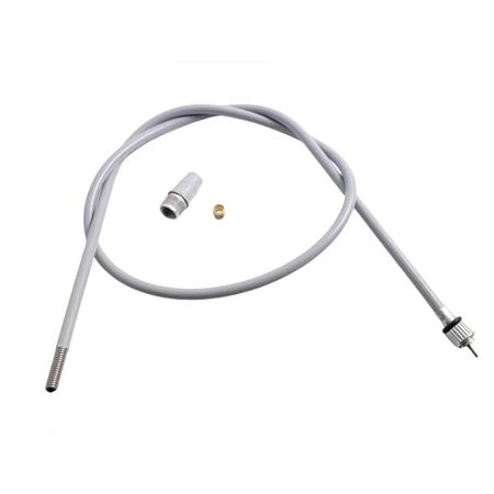 Filo e guaina per trasmissione contachilometri per Vespa 125 (dal 1951 al 1962), Vespa 150 (dal 1954 al 1962) ruota da 8 polici con lunghezza totale guaina 970-1000 mm, attacco con ghiera filettata, ricambio 5639-TF