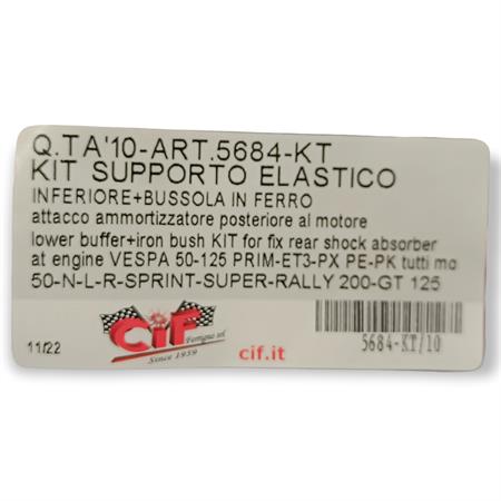 Kit supporto elastico inferiore + bussol, ricambio 5684-KT