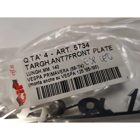 5734 Targhetta Vespa 125 traforata per scudo anteriore Primavera (CIF)