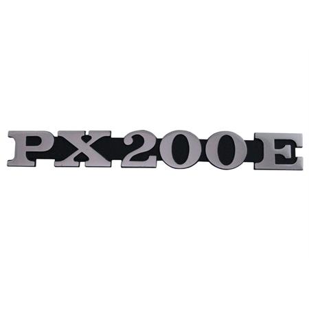 Targhetta PX 200 E per cofano laterale Vespa (CIF), ricambio 5769-A