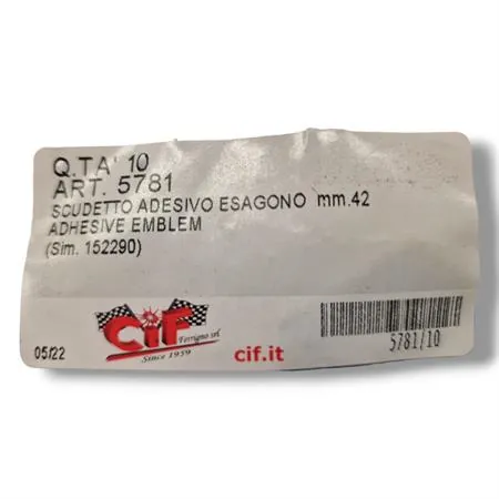 Scudetto Piaggio adesivo grande esagono (CIF), ricambio 5781