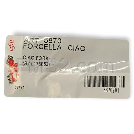 Forcella Ciao verniciata nera (CIF), ricambio 5870