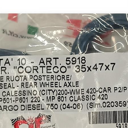 Paraolio 35x47x7 asse ruota posteriore a (CIF), ricambio 5918