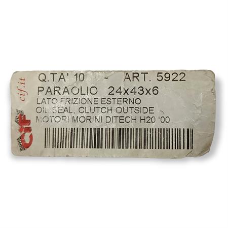 Paraolio 24x43x6 lato frizione esterno motor (CIF), ricambio 5922