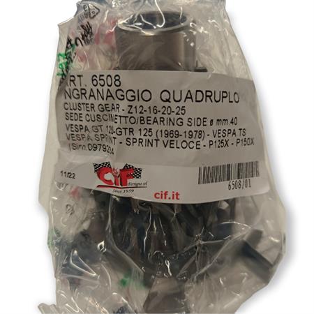 Ingranaggio quadruplo - z12-16-20-25 - s, ricambio 6508