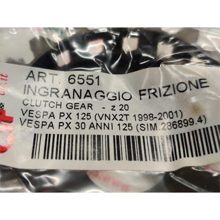 Ingranaggio frizione z 20 vespa px 125 -, ricambio 6551