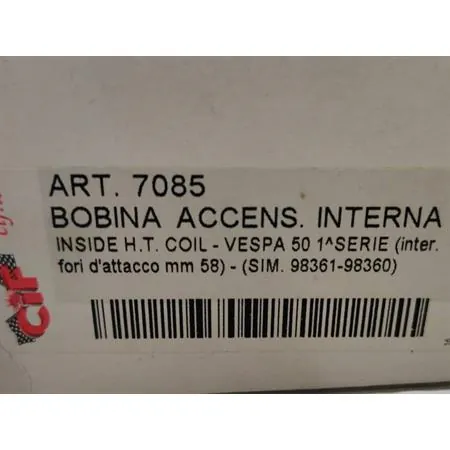 Bobina accensione alta tensione versione interna per Piaggio vespa 50 cc prima serie, ricambio 7085