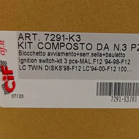 7291-K3 K3-kit serrature Malaguti F12 50cc tutte le versioni e F12 100cc tutte le versioni fino al 2006 (CIF)