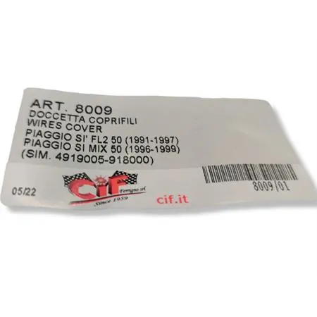 Doccetta CIF in plastica da verniciare per coprire le trasmissioni fili gas e freno e porta clacson nei ciclomotori Piaggio SI FL2 e adattabile anche sulle versioni precedenti con accensione elettronica, ricambio 8009