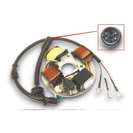 Statore completo CIF per Piaggio Vespa pk 50 s con frecce e senza avviamento elettrico e batteria e connettore tondo con 4 pin, ricambio 9155-E1