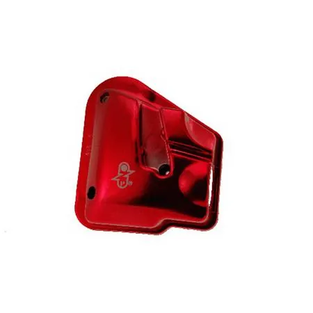 Coperchio scatola filtro Minarelli orizzontale cromata rosso (One Italia), ricambio 77114041C
