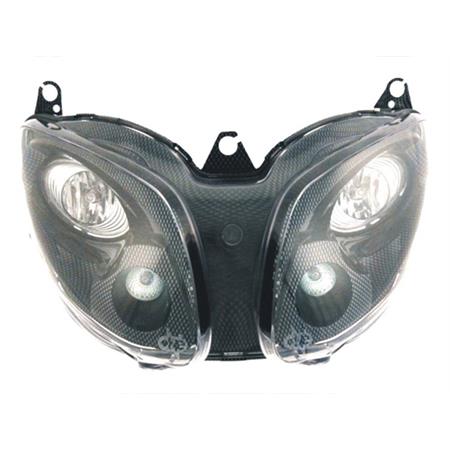 Fanale anteriore T-MAX 500 omologato di colore carbonio (One Italia), ricambio 77201402