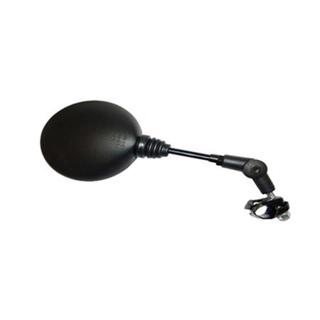 Specchietto retrovisore pieghevole universale destro e sinistro in plastica di colore nero con attacco a fascetta, ricambio 77208990