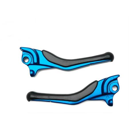 Coppia leve freno F12 disco-tamburo blu cromato (Stage6), ricambio  S6SSP1032BL, ricambi per Scooter, Moto e Vespa