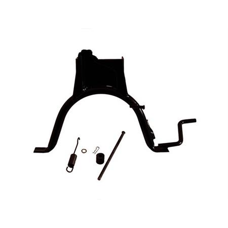 Cavalletto centrale nero completo di perno-molla e tampone battuta per Malaguti F12 - Malaguti F15 - MBK Ovetto  50-100 - Yamaha neo's 50-10, ricambio 77370853