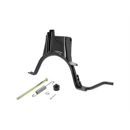 Cavalletto centrale nero completo di perno-molla e tampone battuta per MBK Booster Spirit - Yamaha BW'S (One Italia), ricambio 77370900
