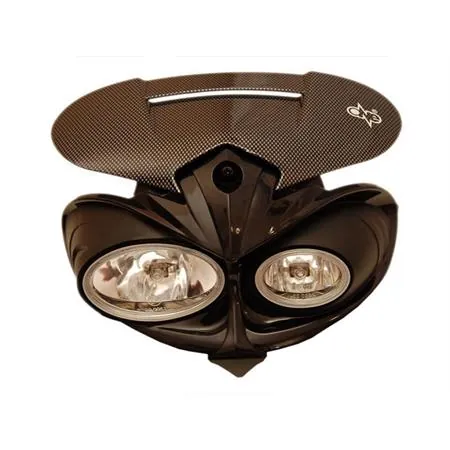 Maschera faro omologato manga nero-carbonio  (One Italia), ricambio 77448144E