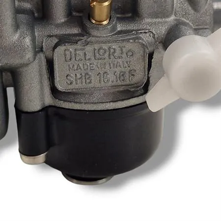 Carburatore Dell'orto SHB 16-16 F completo di fascetta metallica e specifico per Piaggio Vespa PK 50, PK 50 S, PK 50 XL e PK 50 XL Rush, ricambio 00879