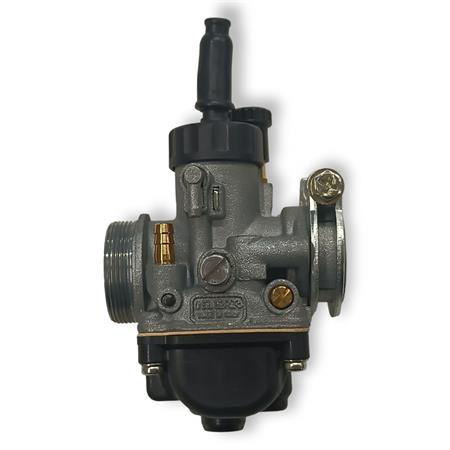 Carburatore Dell'orto serie PHBG19 AD con taratura standard, attacco femmina e viti regolazione sul lato destro per applicazioni varie su ciclomotori con collettore in alluminio, ricambio 02513