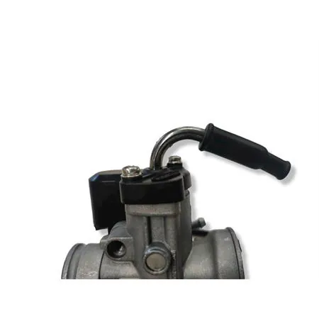 Carburatore Dell'orto serie PHBG19 AD con taratura standard, attacco femmina e viti regolazione sul lato destro per applicazioni varie su ciclomotori con collettore in alluminio, ricambio 02513