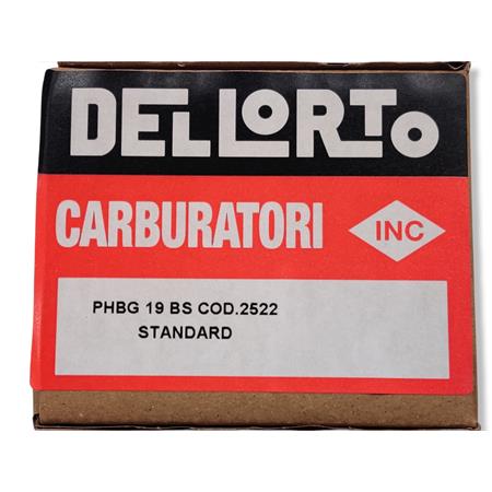 Carburatore  Dell'Orto PHBG 19 BS taratura 2522 senza miscelatore e depressore e completo di aria manuale con pomello, ricambio 02522