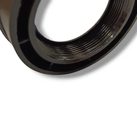 Raccordo dell'orto in plastica per fissaggio filtro aria filettato con diametro 41 x 1,25 mm e diametro 59,5 mm specifico per carburatori dell'orto PHBH, ricambio 100010082