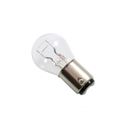 Lampadina Bosch 12 Volt 21/5 Watt attacco BAY15D con doppio filamento per fanale e stop posteriore e vetro trasparente, ricambio 1987302202