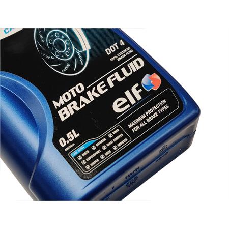 Olio freni idraulici Elf brake fluid dot 4 da 500ml, ricambio 194978