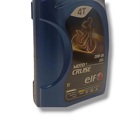 Flacone olio Elf moto 4 cruise 20w50 minerale confezione da 1 litro per motori a 4 tempi moto stradali, custom. enduro e fuoristrada cross, ricambio 201718