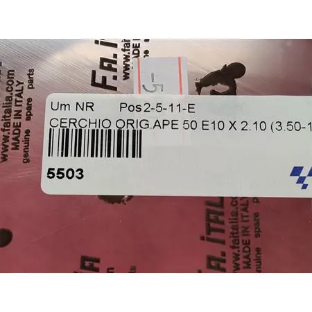Cerchio orig.ape 50 e10 x 2.10 (3.50-10), ricambio 5503