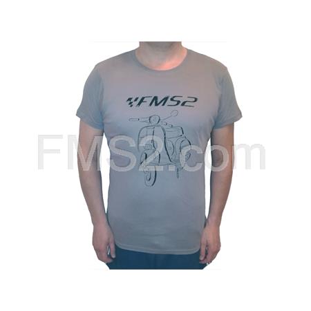 T-shirt FMS2 Vespa colore grigio chiaro taglia M, ricambio 010025039M