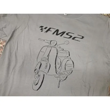 T-shirt FMS2 Vespa colore grigio chiaro taglia S, ricambio 010025039S