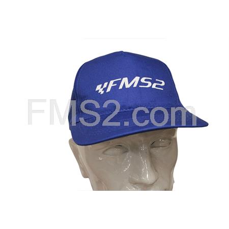 Cappellino modello battage golf in cotone di colore blu con logo FMS2 stampato bianco, ricambio CAP001BLU