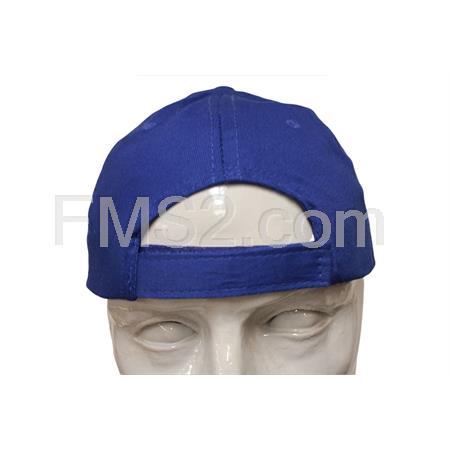 Cappellino modello battage golf in cotone di colore blu con logo FMS2 stampato bianco, ricambio CAP001BLU