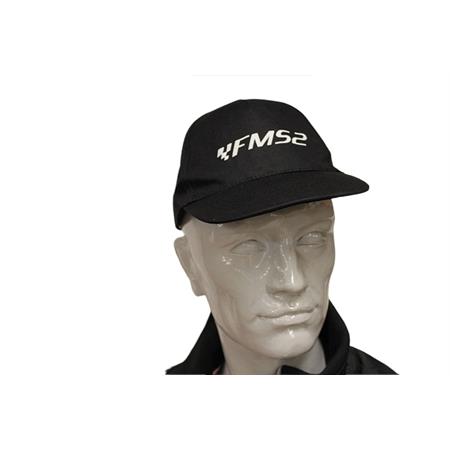 Cappellino modello battage golf in cotone di colore nero con logo FMS2 stampato bianco, ricambio CAP001NERO