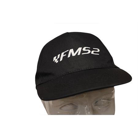 Cappellino modello battage golf in cotone di colore nero con logo FMS2 stampato bianco, ricambio CAP001NERO