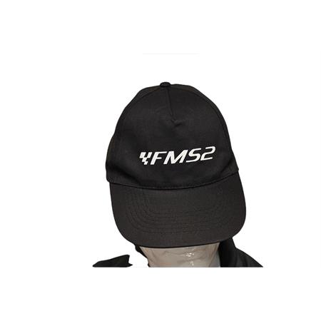 Cappellino modello battage golf in cotone di colore nero con logo FMS2 stampato bianco, ricambio CAP001NERO