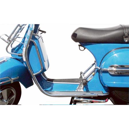 Salvascudo e bauletto per Piaggio Vespa PX tutti i modelli in metallo cromato (Faco), ricambio 0415C