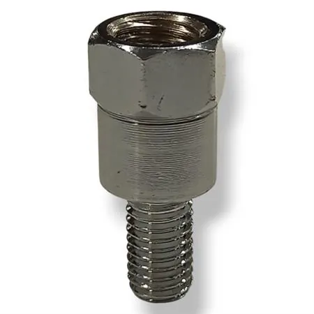 Attacco FAR in metallo zincato argento per specchi retrovisori con attacco inferiore M8 destro e filetto interno superiore M10 x 1,25 destro, ricambio 0269