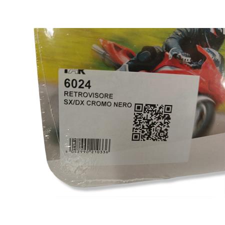 Retrovisore sx/dx cromo nero, ricambio 6024
