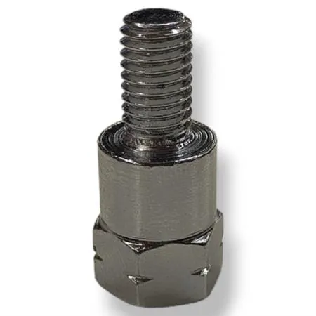 Attacco FAR in metallo zincato argento per specchi retrovisori con attacco inferiore M8 destro e filetto interno superiore M10 x 1,25 sinistro, ricambio C0206152CB