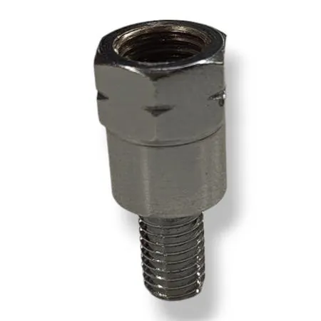 Attacco FAR in metallo zincato argento per specchi retrovisori con attacco inferiore M8 destro e filetto interno superiore M10 x 1,25 sinistro, ricambio C0206152CB