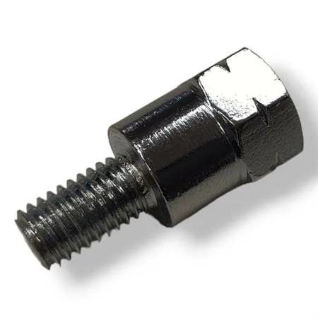 Attacco FAR in metallo zincato argento per specchi retrovisori con attacco inferiore M8 destro e filetto interno superiore M10 x 1,25 sinistro, ricambio C0206152CB