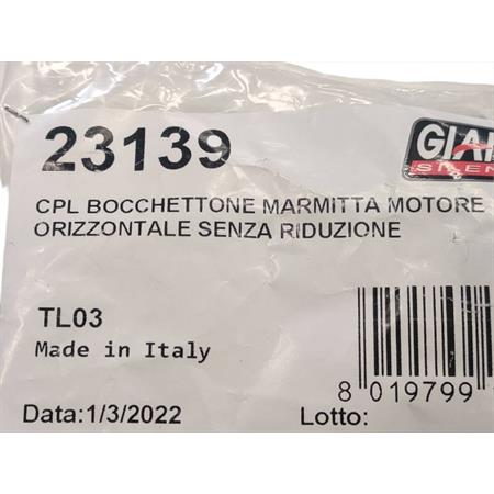 Collettore marmitta Giannelli per marmitte Giannelli modello Shot e marmitte Top Nardò per scooter con motore Minarelli orizzontale raffreddati ad aria e liquido, ricambio 23139