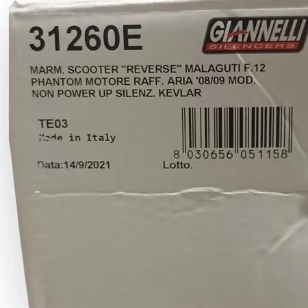 Marmitta reverse Malaguti F12r non power up (Giannelli), ricambio 31260E