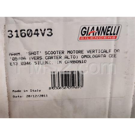 Marmitta Giannelli shot v3 Minarelli verticale aria BW'S  dal 2004 in poi, ricambio 31604V3